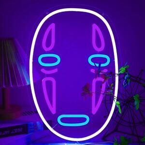 Spirited Away Neon Sign No Face Ghost Kaonashi Night Light Room Wall Decoration